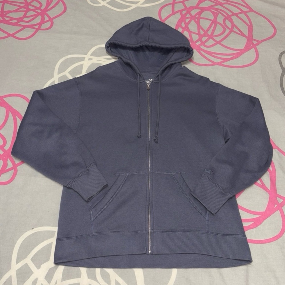 Hollister Oversized Blue Zip-Up Hoodie